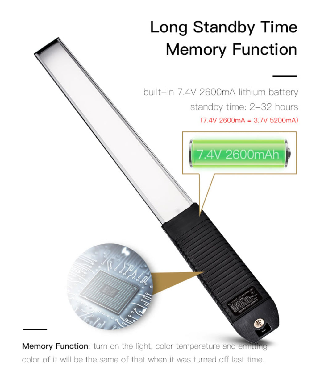 LUXCEO Q508A Handheld RGB Video Tube Light LED Stick 3000K-6000K CRI 95+ Photography Studio Colorful Light Wand For Youtube Vlog