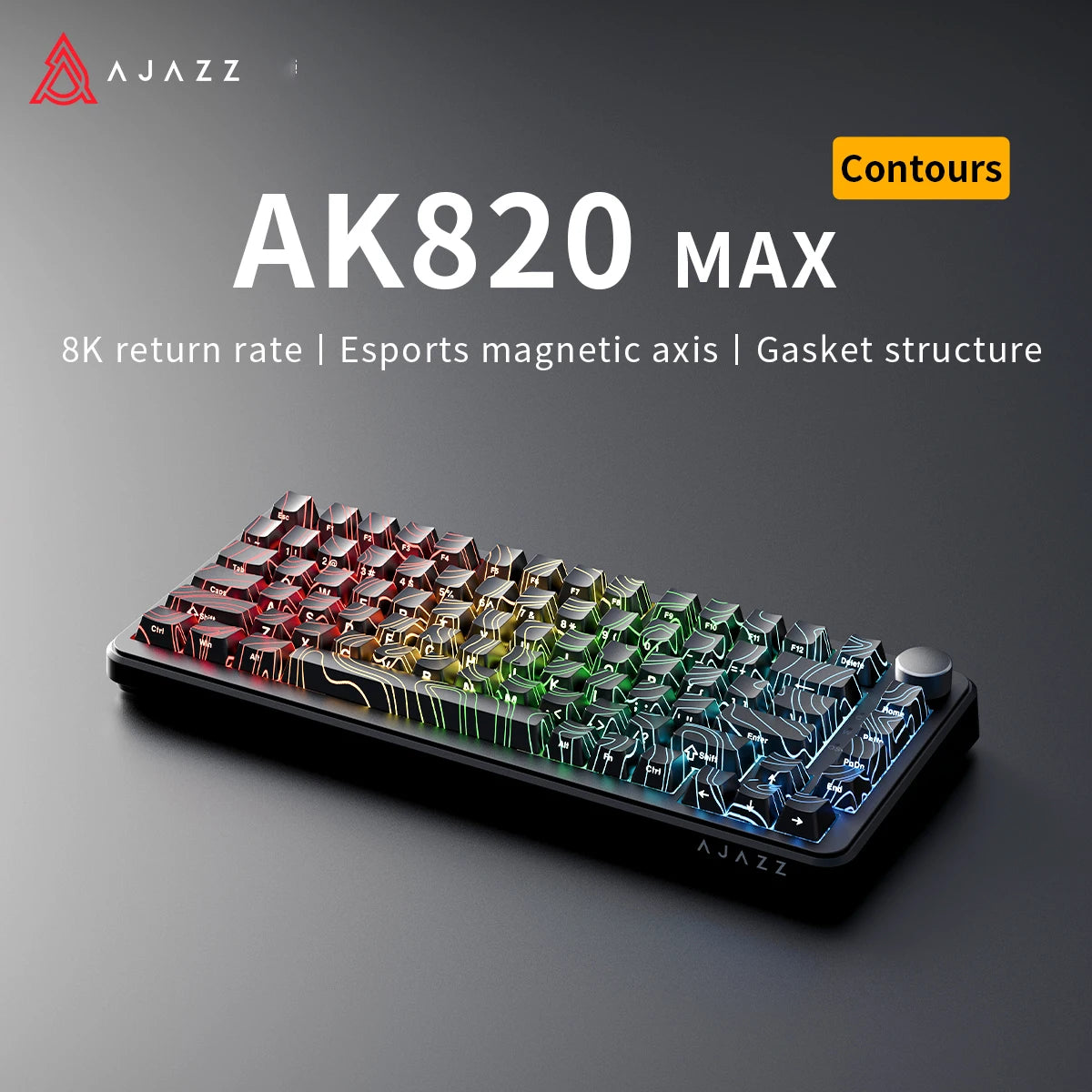 AJAZZ AK820 MAX new magnetic switch Type-C-wired only-computer gaming keyboard upgrade gasket mechanical keyboard cool RGB
