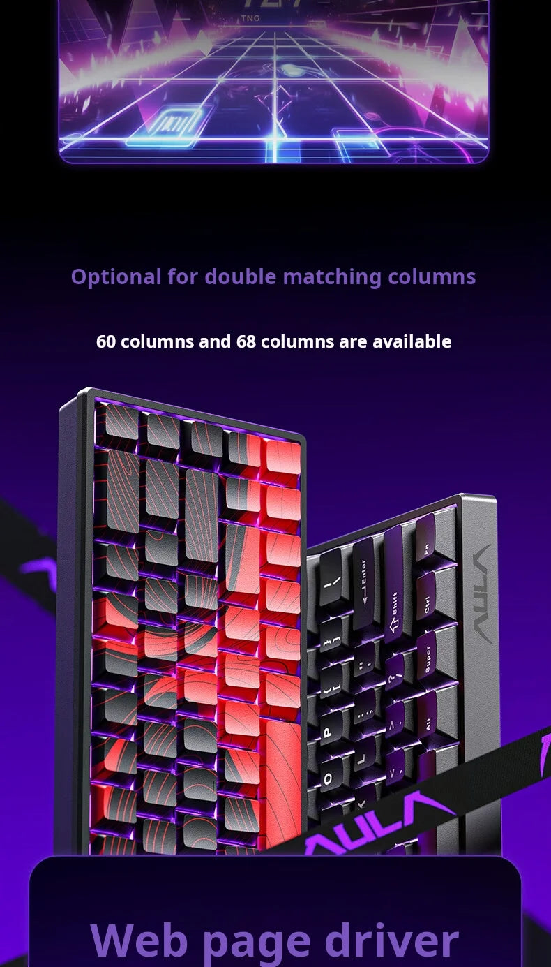 AULA WiN 60 Magnetic Axis Keyboard RT Custom Mechanical Wired Connection for Gaming with Webdriver for 8K Response Rate