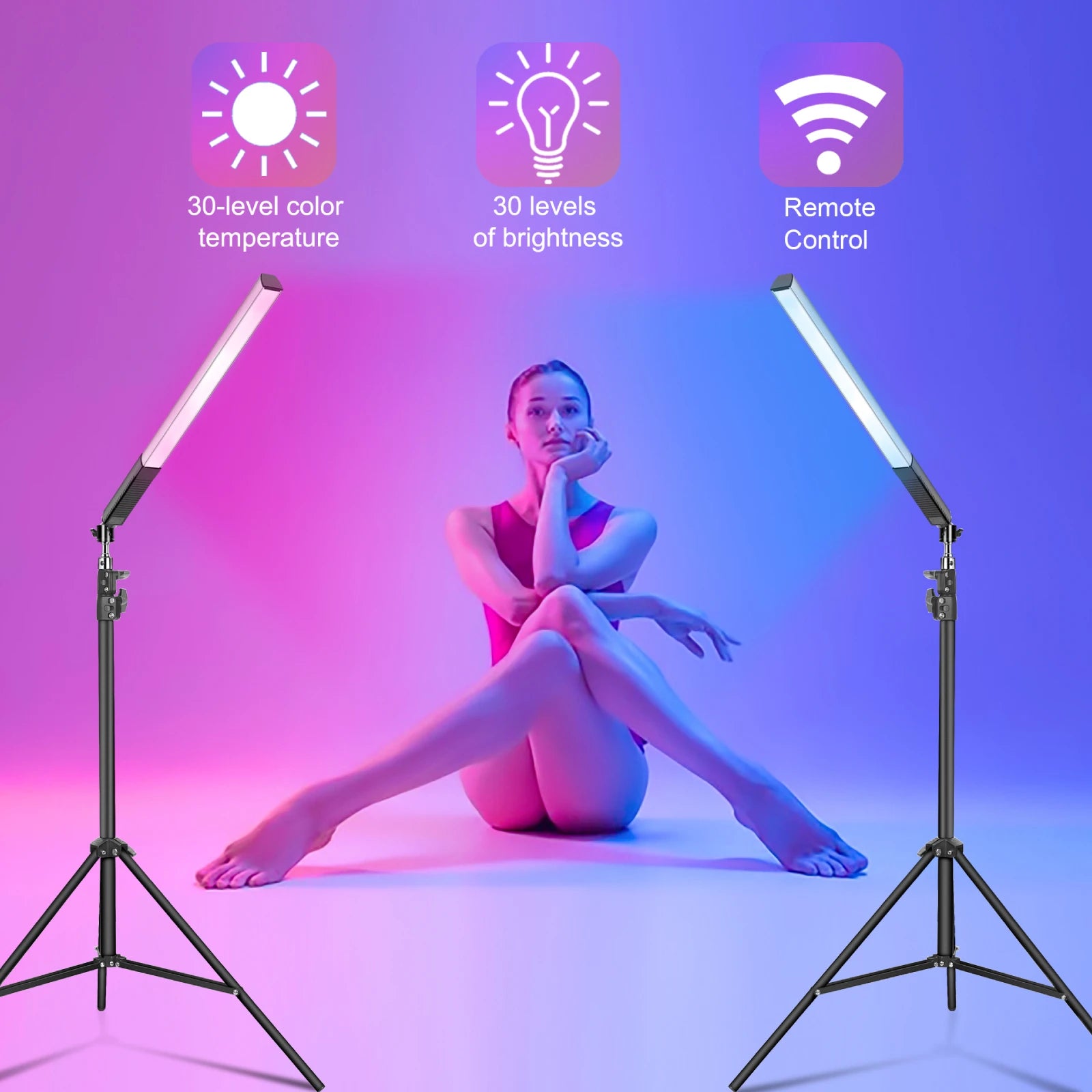 LUXCEO Q508A Handheld RGB Video Tube Light LED Stick 3000K-6000K CRI 95+ Photography Studio Colorful Light Wand For Youtube Vlog