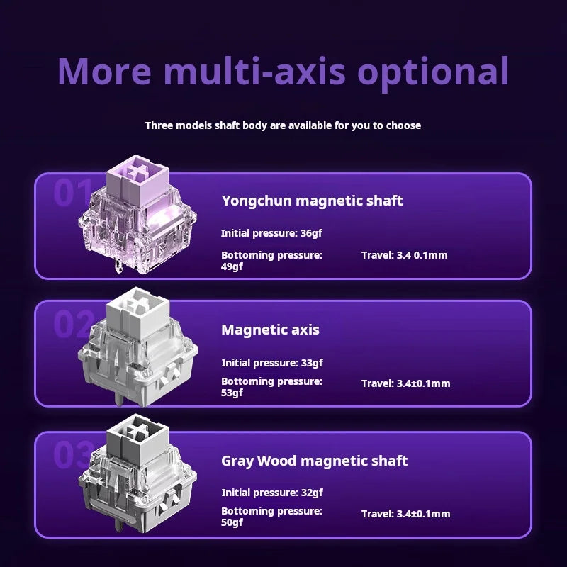 AULA WiN 60 Magnetic Axis Keyboard RT Custom Mechanical Wired Connection for Gaming with Webdriver for 8K Response Rate