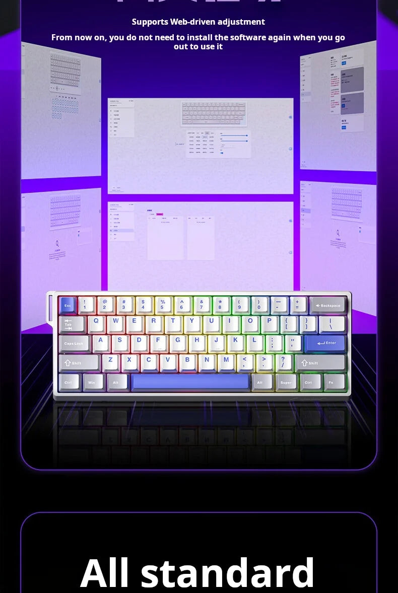 AULA WiN 60 Magnetic Axis Keyboard RT Custom Mechanical Wired Connection for Gaming with Webdriver for 8K Response Rate