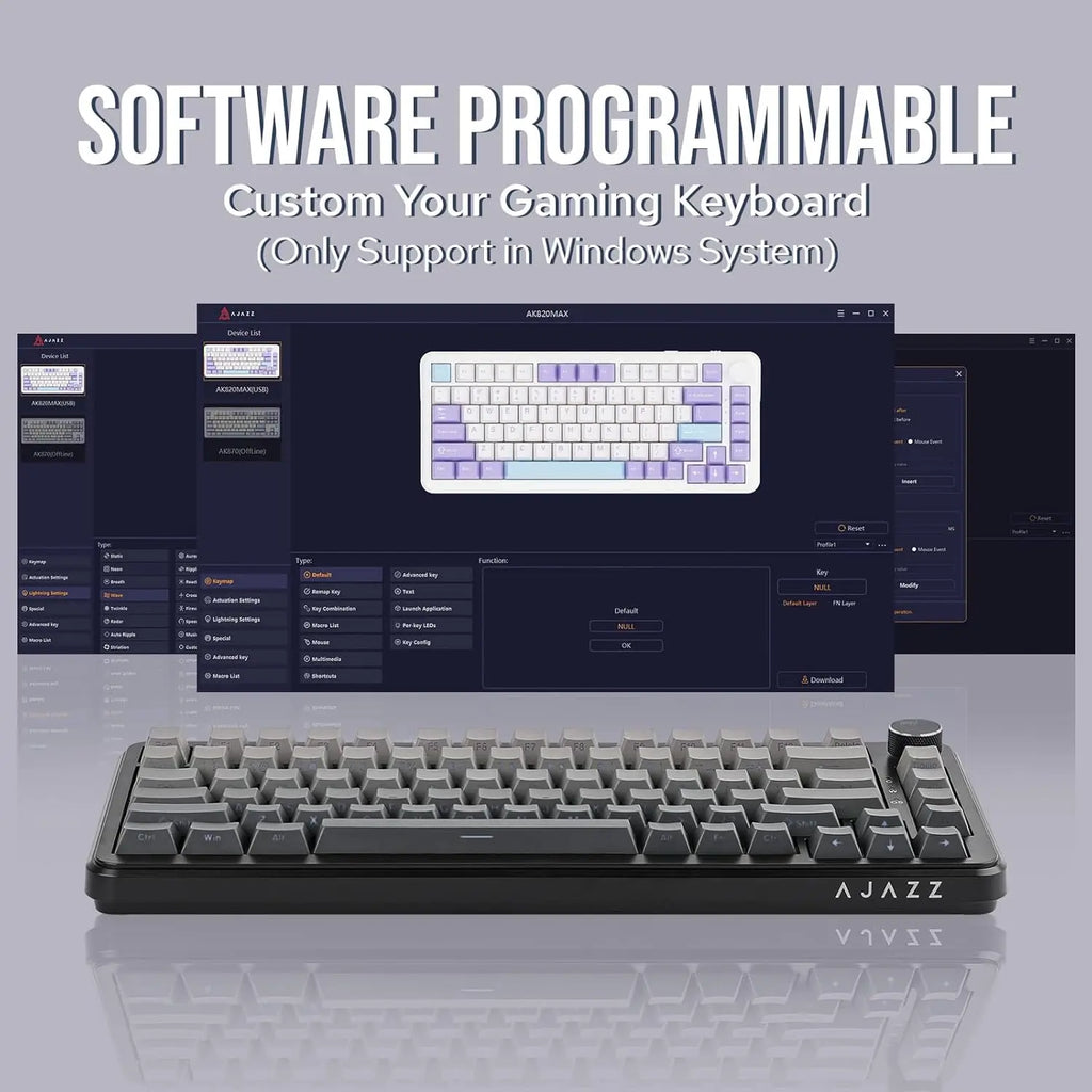 AJAZZ AK820 MAX new magnetic switch Type-C-wired only-computer gaming keyboard upgrade gasket mechanical keyboard cool RGB