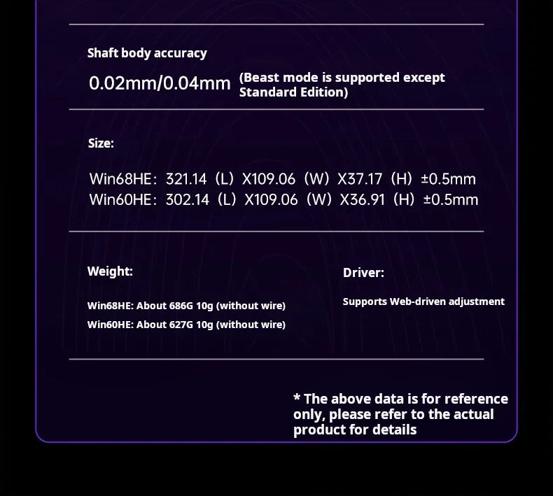 AULA WiN 60 Magnetic Axis Keyboard RT Custom Mechanical Wired Connection for Gaming with Webdriver for 8K Response Rate