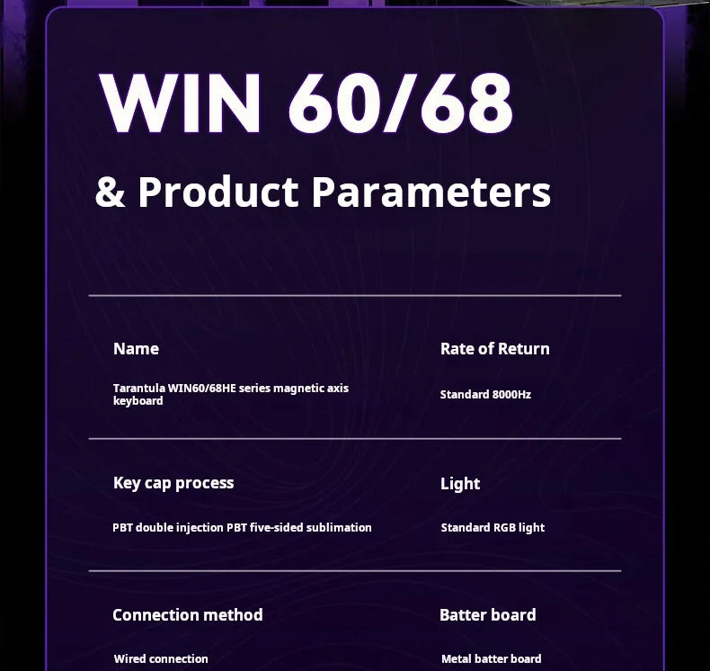 AULA WiN 60 Magnetic Axis Keyboard RT Custom Mechanical Wired Connection for Gaming with Webdriver for 8K Response Rate